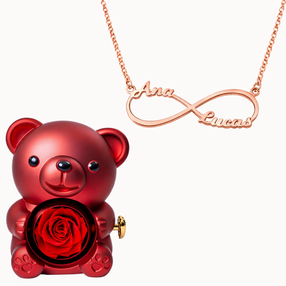 Ours éternel avec collier infini personnalisé