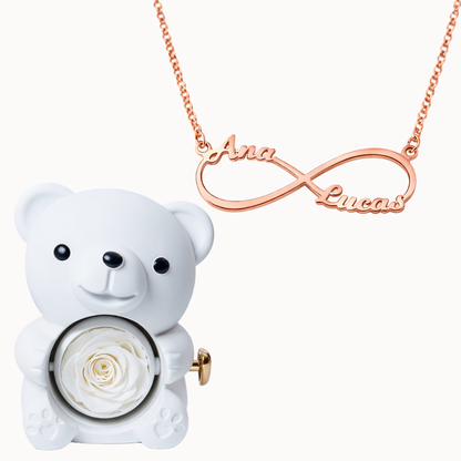 Ours éternel avec collier infini personnalisé