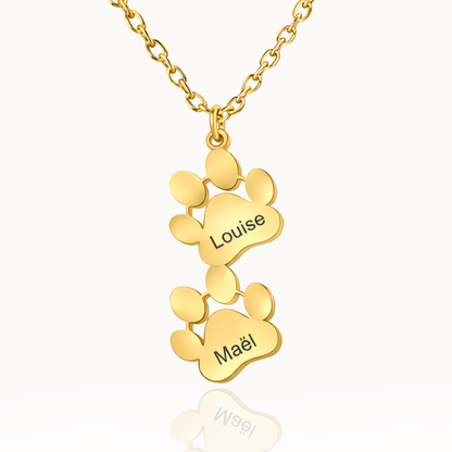 Collar con Huellas de Perro y Gato