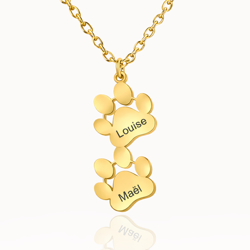 Collar con Huellas de Perro y Gato