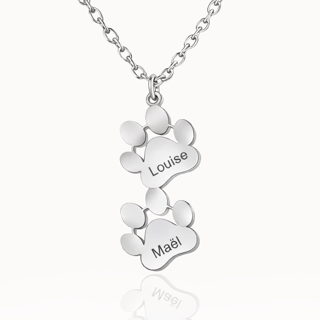 Collar con Huellas de Perro y Gato