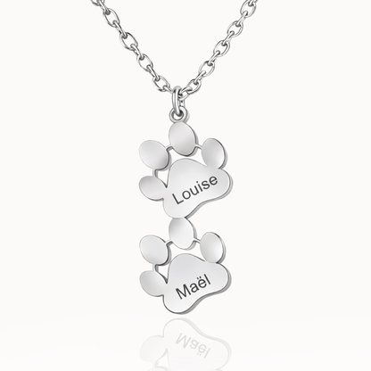 Collar con Huellas de Perro y Gato