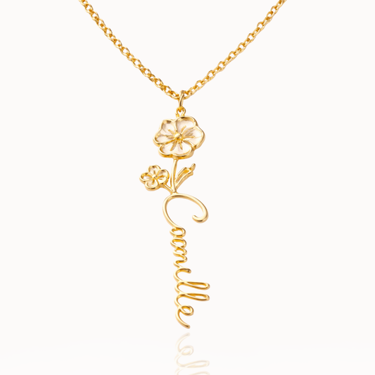 Collana Nome con Fiore Personalizzato