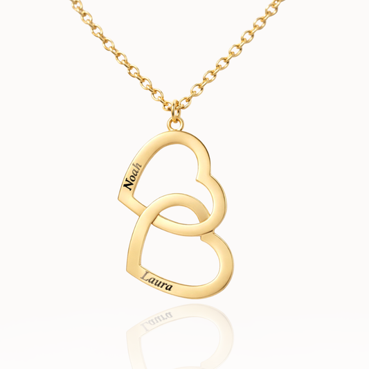 Collana doppio cuore personalizzata