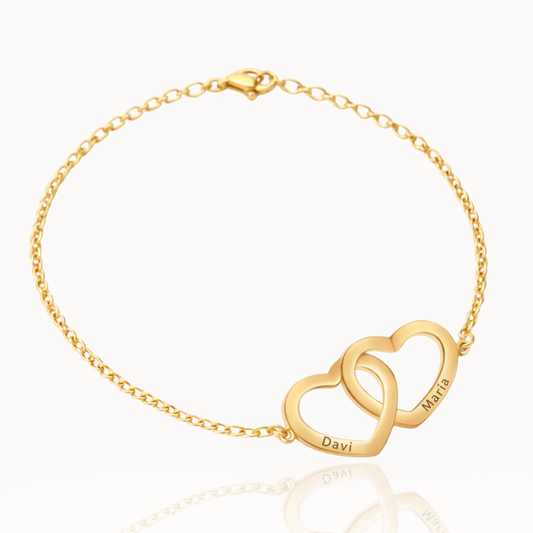 Bracciale Personalizzato Due Cuori Intrecciati