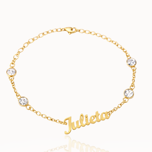 Braccialetto Nome Personalizzato con Cristalli