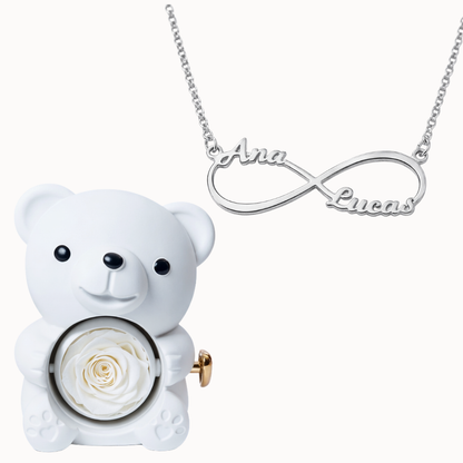Ours éternel avec collier infini personnalisé