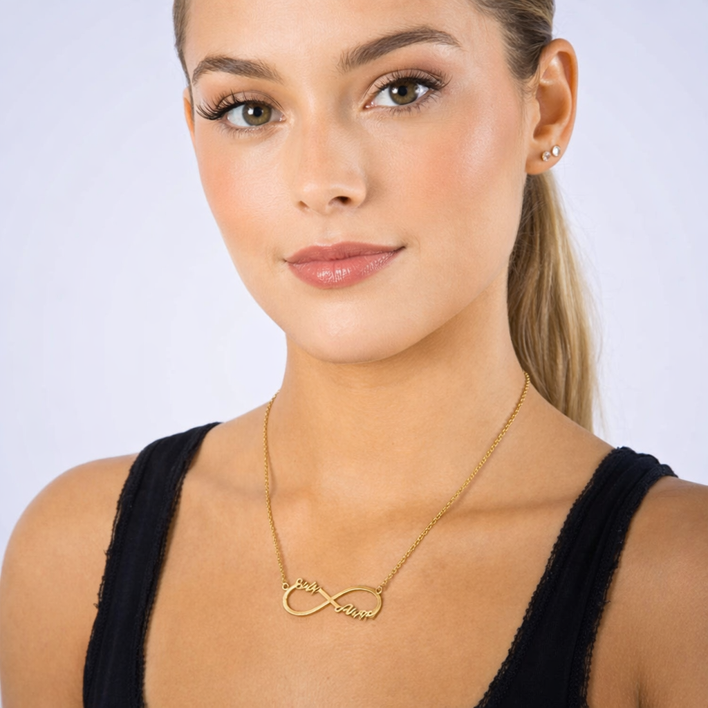 Ours éternel avec collier infini personnalisé