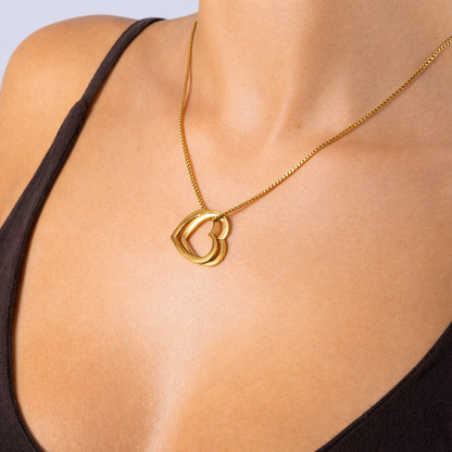 Caja Cupido con Collar Corazones Entrelazados Personalizado